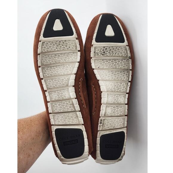 Cole Haan Zerogrand Men's 11 Loafers Shoes Camp Driving Moc Toe Brown Suede - Picture 6 of 8